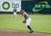 Mat-Su infielder Caleb Van Blake makes the throw from second during a 5-1 win over the Anchorage Bucs Sunday at Hermon Brothers Field in Palmer. Jeremiah Bartz/Frontiersman