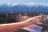Traffic moves along a newly upgraded section of the Seward Meridian Parkway Friday evening. ROBERT DeBERRY/Frontiersman.com
