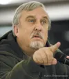 Valley resident John Wood questions Sen. Lisa Murkowski on
government regulation during Wednesday's economic town hall in
Palmer. (ROBERT DeBERRY/Frontiersman) Robert DeBerry