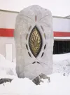 This sculpture titled ‘Warrior Within’ was installed at Wasilla
High School Jan. 29, but has been covered since Feb. 1 after some
students and parents complained it resembles female genitalia
