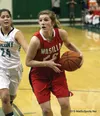 Wasilla freshman Azlynn Brandenburg drives to the basket during a win over Colony Feb. 24. Courtesy of Bruce Eggleston/mats