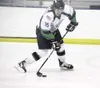 JEREMIAH BARTZ/Frontiersman Alaska forward Brandon Brossoit
pulls up to take a shot during the first period of the Avs’ 4-1
loss to Kenai River Saturday at the MTA Palmer Ice Arena.