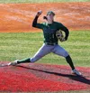 Colony's Ben Alley fires a pitch during a win over Eagle River in the Division I state semifinals. Courtesy of Bryan Boyett