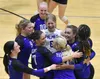 Palmer celebrates winning the championship Saturday, Sept. 6, 2025, at the 18th annual Shayna Pritchard Memorial Volleyball Tournament at Nikiski Middle-High School in Nikiski. Jeff Helminiak