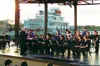 Palmer High School Music Director Stan Harris conducts the Palmer High Jazz Band at Waterside Stage in Walt Disney World, Orlando, Florida, March 8. Nearly 70 students from the Jazz Band and 