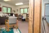 ROBERT DeBERRY/Frontiersman Damage from being kicked in is
visible on an office door frame inside Christ First United
Methodist Church at the corner of Fairview Loop and Knik-Goose Bay
Road.