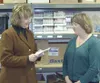 Marianne Schlegelmilch, manager of the Mat-Su branch of the
Blood Bank of Alaska, thanks Laura Shones, president of the
Bishop's Attic board, for the group's donation of $5,000 last week.
Pho