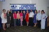 Dianne Shibe, MSEA president, Jennie Weber, John Deal, Amy Butts, Kathy Lindner, Mandy Quimby, Loretta Huska, Claire Horton, Matt Netzley, Alyson Coffman, Cindy Youmans, and Linda Jo Klapperi