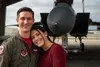 U.S. Air Force Capt. Cole Holloway a pilot from the 67th Fighter Squadron, and his wife, Meghan Holloway, stand in front of an F-15C Eagle Dec. 14, 2018, on Kadena Air Base, Japan. Staff Sgt.