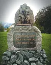 The Colonist Monument was recently completed after more than 20 years in the making. It is located behind the library in downtown Palmer. Local artist Pat Garley finished the project up with 