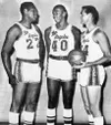Los Angeles Lakers basketball players (from left): Elgin Baylor, Jerry Chambers and Jerry West in Utah for a pre-season National Basketball Association game in 1966. (Courtesy of Elgin Baylor