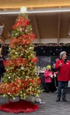 Wasilla Mayor Glenda Ledford had the honors of lighting the Christmas tree, marking the start of the holiday season. Katie Stavick/Frontiersman