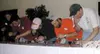 Aurora Hanse, Clint Winzenberg, Scott Pattison, Vince Farrell
and Tim Sandstrom prepare for the Mat-Su Home Builders Assoc. Fear
Factor Challenge. Photo by WAYNE MARTIN/Frontiersman.