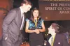 New York Giants quarterback and 2012 Super Bowl MVP Eli Manning congratulates Teressa Baldwin, 18, of Sitka and Keefer Brown, 14, of Wasilla on May 6. Submitted photo