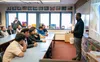 Michael Regan, administrator of the Environmental Protection Agency, speaks with students at Barrow High School on Aug. 30, 2023. Photo provided by Environmental Protection Agency