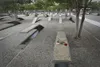 Roses are placed on a bench at the National 9/11 Pentagon Memorial, on the 19th anniversary of the Sept. 11th terrorist attacks, Washington, D.C.