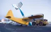 A plane at the Wasilla Municipal Airport sits against another
aircraft after a two-day wind storm in early December that produced
gusts in excess of 80 mph and left a trail of broken signs,
o