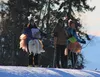 Skiers dressed as "bag ladies" complete the 2018 Ski for Women at Government Peak Recreation Area. Photo courtesy of Caitlin Buxbaum