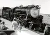 Engine 557 loads passengers at the Anchorage depot on Sept. 6, 1959, on its way to the Alaska State Fair.  Courtesy Anchorage Museum of History and Art