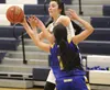 Palmer's Savanna Dixon looks to make the pass inside during a 65-33 win over Kodiak Feb. 19, 2016, at Palmer High School. The Moose host Kodiak in the first round of the Northern Lights Confe