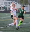 Colony’s Stirling Elliott tries to take possession during a 1-0 win over Wasilla May 17. Jeremiah Bartz/Frontiersman