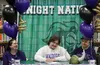 Jack Goss, a senior lineman and key piece of the Knights squad that captured the program’s first state title in 2022, signed his National Letter of Intent to attend Waldorf University in Forr
