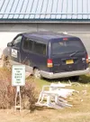 ROBERT DeBERRY/Frontiersman A Palmer Senior Center van crashed
into the facility Monday afternoon. The accident sent two people to
the hospital.