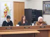 Palmer City Council members Brian Daniels, Carolina Anzilotti and Pam Melin listen to reports during a recent meeting. Jacob Mann/Frontiersman