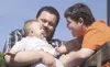 Frontiersman reporter Andrew Wellner with his sons Ivan, 8
months, and Gabe, 10, during a Saturday trip to Wonderland Park in
Wasilla. (GREG JOHNSON/Frontiersman)