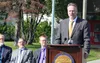 Gov. Mike Dunleavy addresses a crowd at Wasilla Middle School in 2019. Tim Rockey/Frontiersman