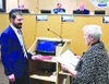 Rabbi Mendy Greenberg received the proclamation of Education and Sharing Day from Mat-Su Borough Mayor Edna DeVries. Courtesy photo