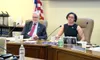 Senate President Gary Stevens and Education Committee Chair Löki Tobin hear a Department of Education and Early Development report in the Capitol on January 24, 2024. Claire Stremple/Alaska B