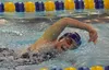 Palmer's Savannah Geffken competes in the girls 500-yard freestyle final Saturday at the Northern Lights Conference championship swim meet at Homer High School. Photo by Joey Klecka/Peninsula