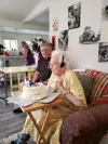 Duffie blows the candles during a past birthday party. She's turning 100 years old in October. Courtesy photo