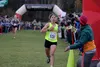 Wasilla sophomore Hailee Giacobbe hits the finish line to win the Division I girls state title Saturday, Oct. 5, 2024, at Bartlett High School in Anchorage. Jeremiah Bartz/Frontiersman