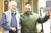 Photo courtesy MEA MEA clearing specialist Bill Jardel, right,
takes a moment after being awarded the utility'€™s annual Safety
Award.