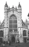 A 500-year-old abbey, nicknamed "Lantern of the West" for its
abundance of stained glass, stands in the town center of Bath.
Photo by Kari Sleight/Frontiesman.