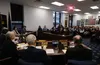 Sitka high school students (right to left) Reagan Wingard, Francis Myers, Jasmine Wolf and Olivia Scan give testimony urging support for a boost in school funding before a joint session of th