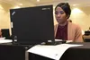 Louisiana National Guard Spc. Kayla Lagarde studies on her computer during a free training for certification in IBM’s i2 Notebook in Baton Rouge, Louisiana, Nov. 15, 2017. The LANG’s Pelican 