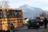 No injuries were reported to either the driver or any students when this car rear-ended a school bus on Oct. 22 in Palmer. District officials said there have been 22 collisions involving buse