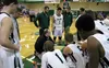 Colony head coach Tom Berg talks to his team during a timeout during a 48-44 win over rival Palmer Tuesday. The bulk of Berg's squad this year is new to the varsity level. Courtesy of Bruce E