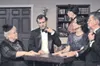 Elvira, played by Tami Shelton, Charles Condomine, played by Ted
Carney, Mrs. Bradman, played by Patty Taylor, and, Dr. Bradman,
played by Bill Siedler, prepare for a séance with Madame Ardca