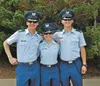 Mat-Su Valley Air Force Academy Cadets Chad Speer, Rachel Kennedy and Keane Lucas pose for a photo during Parents Week at the start of their Senior year Sept. 1, 2013. The three attended Mat-