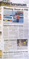 The front page of the April 22, 2005, Mat-Su Valley
Frontiersman.