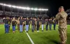 Brig. Gen. Patrick R. Michaelis, Fort Jackson commanding general, administers the Oath of Enlistment to 10 enlistees and Fort Jackson active-duty Soldiers during the University of South Carol