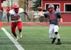 Wasilla quarterback Colton Lindquist throws a pass during a win over West Valley Friday. Tim Rockey/Frontiersman