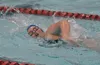 Palmer's Mollyann Dunlap competes in the 500-yard freestyle at the Kenai Invitational at Kenai Central High School on Saturday, Sept. 20, 2025, in Kenai. Jeff Helminiak/Peninsula Clarion