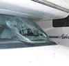 An RV windshield caved in by vandals at the Irwin Building.
Photo By MARY SPEARS/Frontiersman