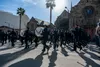 The U.S. Air Force Total Force Band plays in the Tournament of Roses Parade Jan. 1, 2022, in Pasadena, California. America’s Air Force participated in America’s New Year Celebration that incl