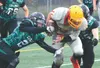 Colony High's Parker Kiser tries to strip the ball from West Valley ball carrier Stacey Merrick with teammate Cooper Sant during a win over West Valley earlier this season. MATT HICKMAN/Front